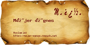 Májer Ágnes névjegykártya